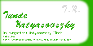 tunde matyasovszky business card